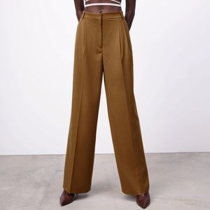 NWT Zara Dad Pants - wide leg camel trousers